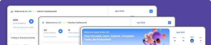 School operations dashboard in LMS Guru